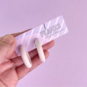 Light Pink Handmade Polymer Clay Hoop Earrings